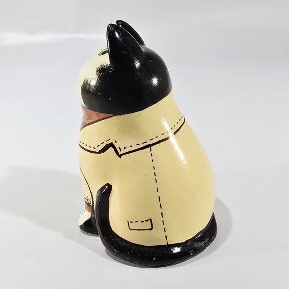 Joan de Bethel Rye Pottery Cat 4.5" Kitten Suit Black Cat Home Decor Ceramic - Picture 4 of 7